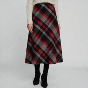 Chadwicks of Boston Wool Blend Plaid Skirt Women’s 16P Petite Lined Academia